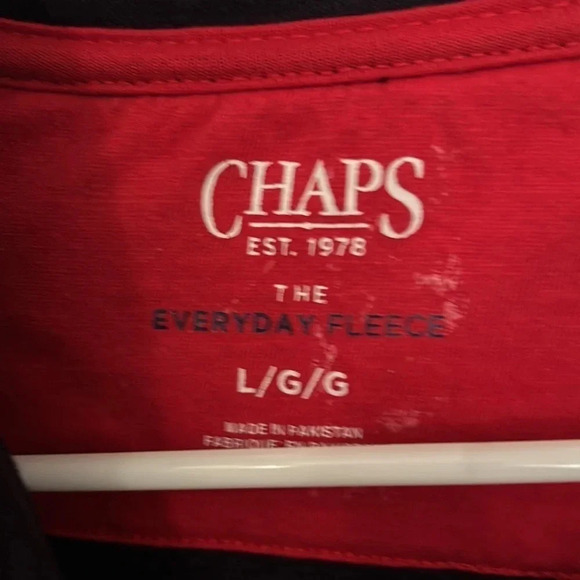 Chaps blue fleece quarter zip sweatshirt size large mock neck - Picture 4 of 6